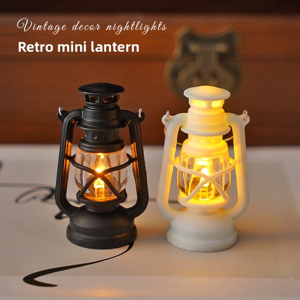 Retro Glowing Pony Lantern LED Dollhouse Miniature Oil Light Night Light Candle Lamp Home Decor Toy 1