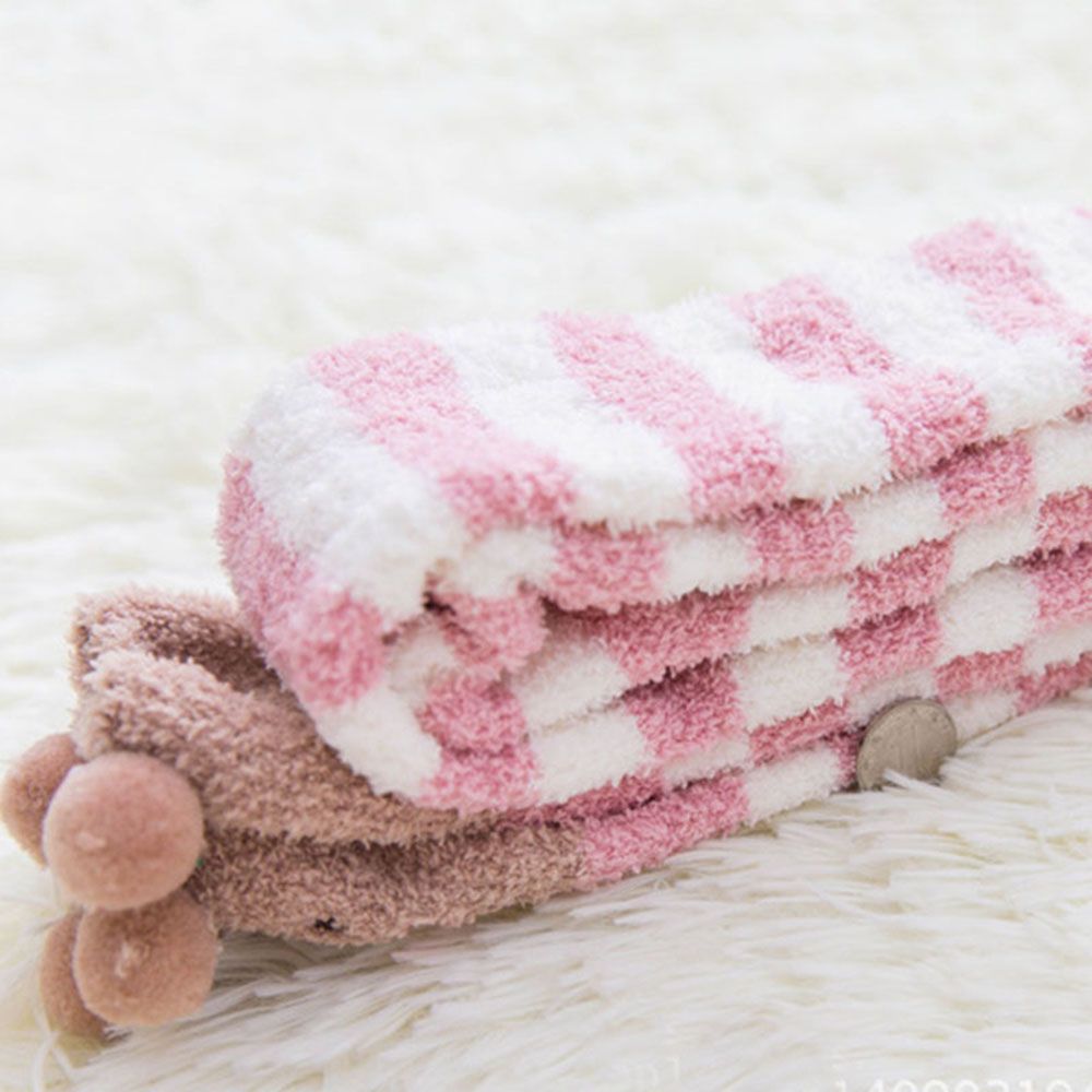 Cute Animal Printed Knee Socks Striped Lovely Long Winter Thigh High Stockings