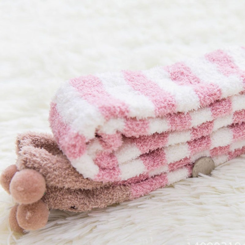 Cute Animal Printed Knee Socks Striped Lovely Long Winter Thigh High Stockings