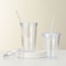 Plastic Clear Tumbler Smoothie Cup With Lid And Straw Transparent DoubleLayer Iced Coffee Water Bot 2
