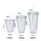 Plastic Clear Tumbler Smoothie Cup With Lid And Straw Transparent DoubleLayer Iced Coffee Water Bot 3
