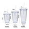Plastic Clear Tumbler Smoothie Cup With Lid And Straw Transparent DoubleLayer Iced Coffee Water Bot 3