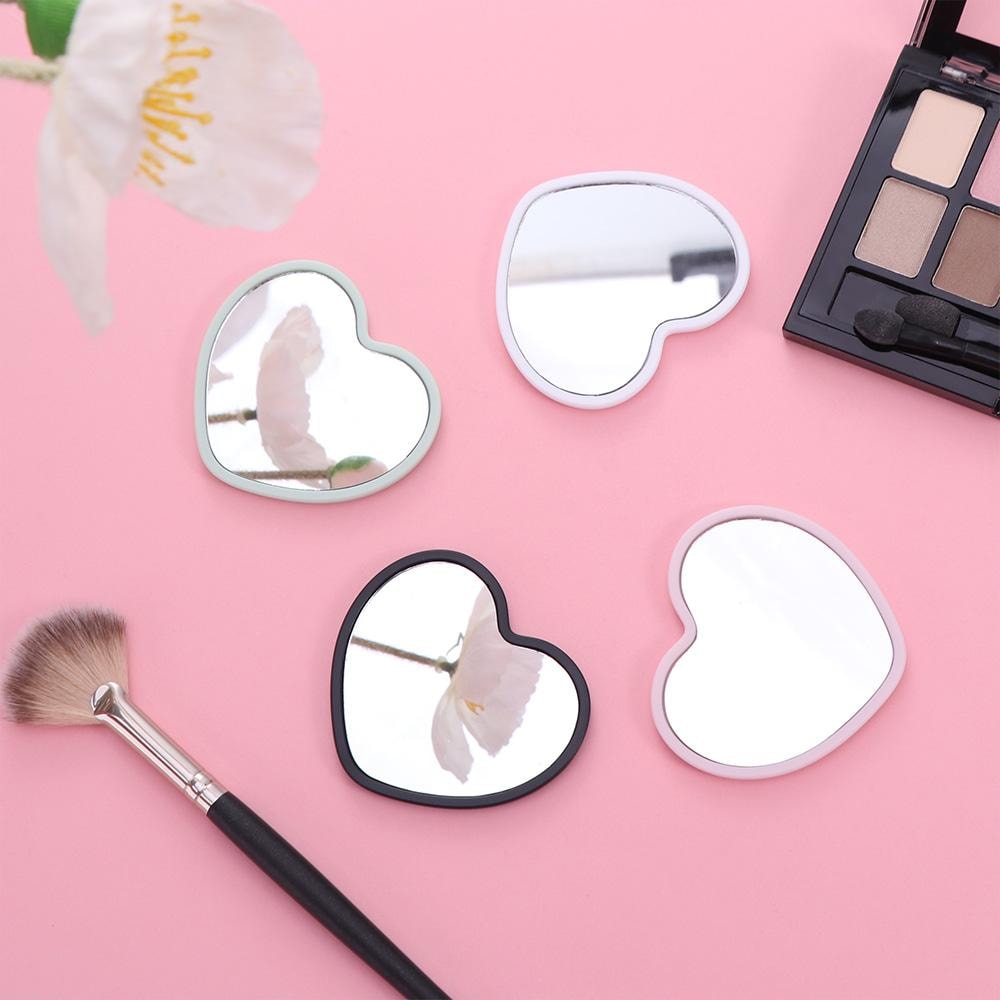 Highdefinition Singlesided Handheld Heartshaped Mirror Little Beauty Makeup Mirror For Dormitories 0