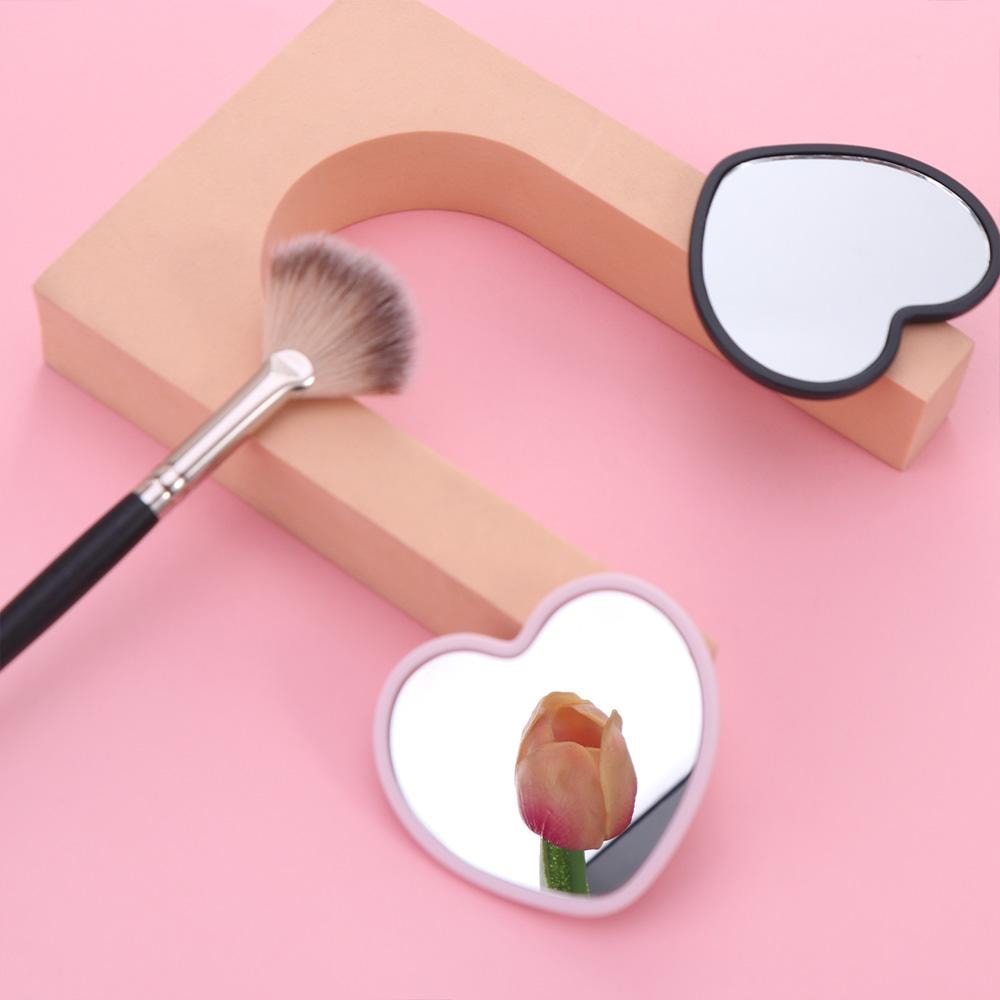 Highdefinition Singlesided Handheld Heartshaped Mirror Little Beauty Makeup Mirror For Dormitories 1