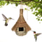 Cozy Birds Nest Shelter Ecofriendly Hand Woven Grass Bird Hut Hanging Bird House For Cold Weather 0