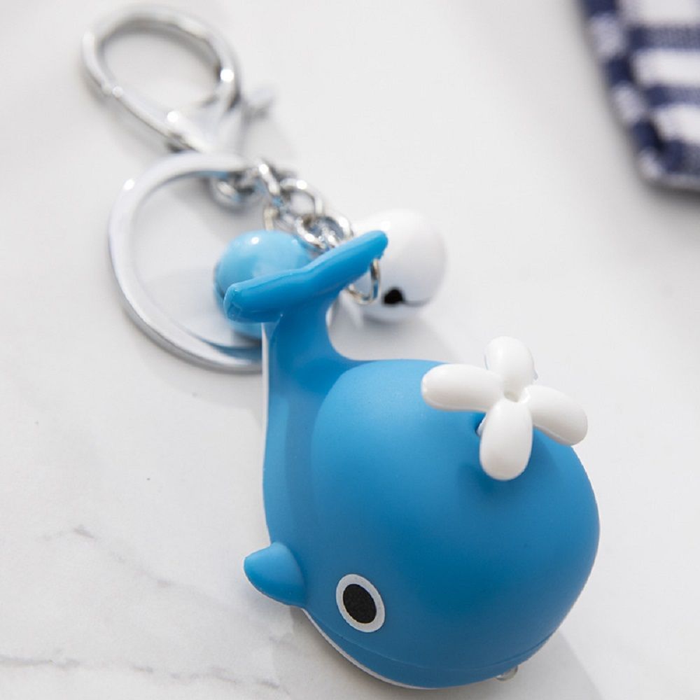 Creative Cute Sea Whale Keychain With Sounds And Light Cartoon Animal Keychain Gift 2