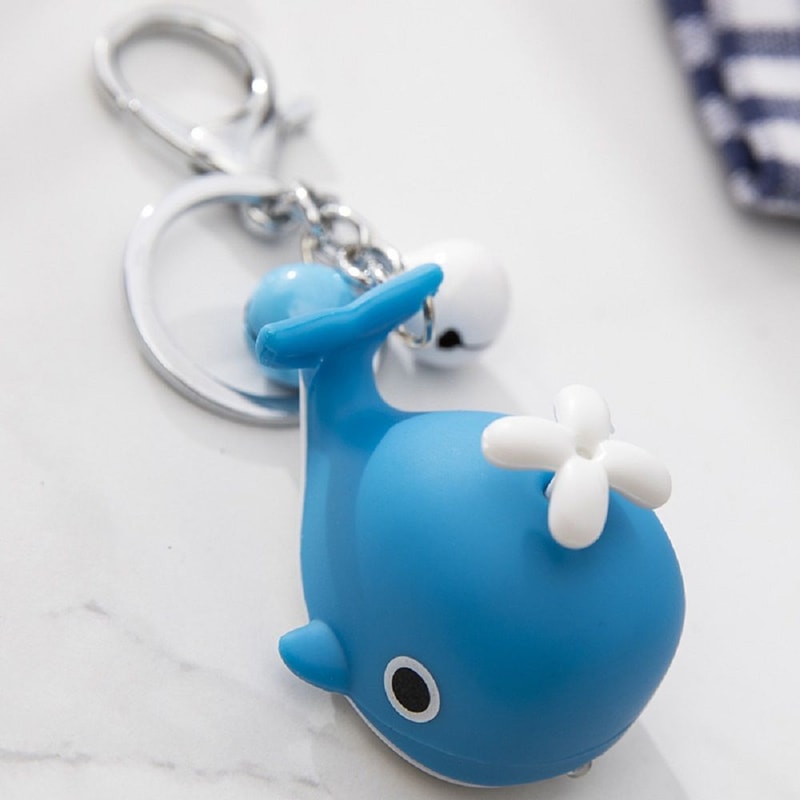 Creative Cute Sea Whale Keychain With Sounds And Light Cartoon Animal Keychain Gift 2