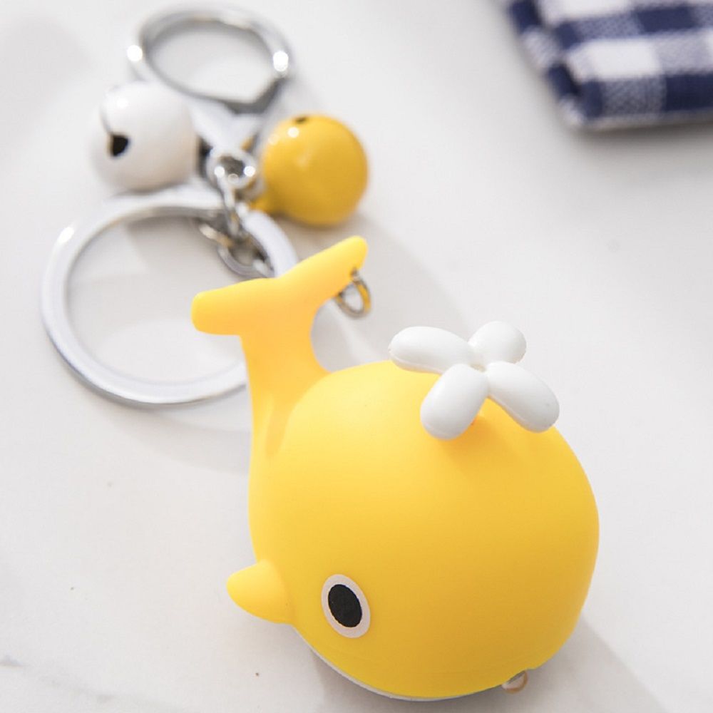 Creative Cute Sea Whale Keychain With Sounds And Light Cartoon Animal Keychain Gift 4