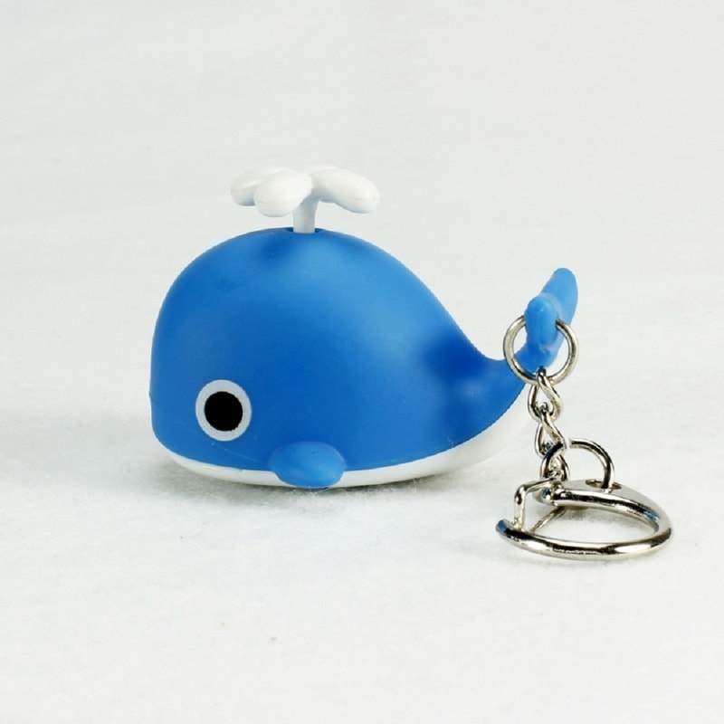 Creative Cute Sea Whale Keychain With Sounds And Light Cartoon Animal Keychain Gift 5