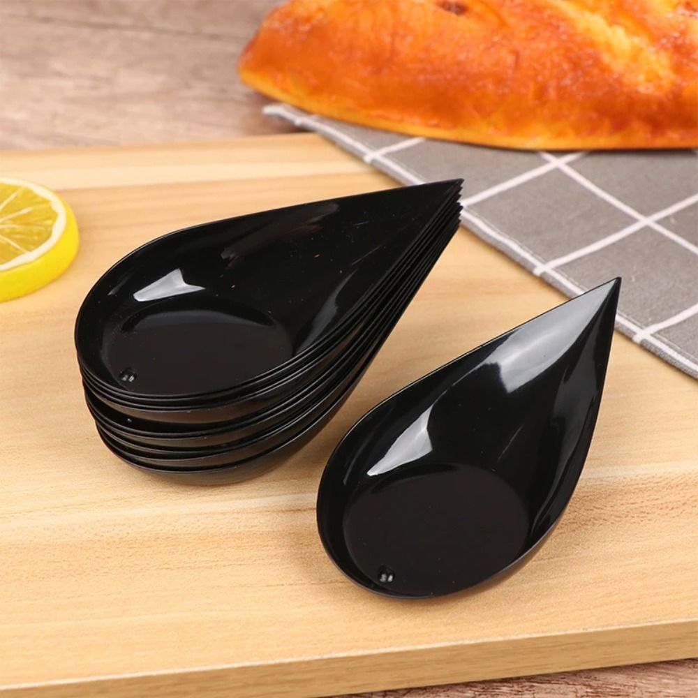 Reusable Plastic Tasting Cup And Sauce Dish Set Unbreakable Drop Appetizer Plates Tableware Ice Cre 4