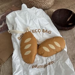 reusable french bread foldable shopping bags portable eco tote bag cartoon travel shoulder bag