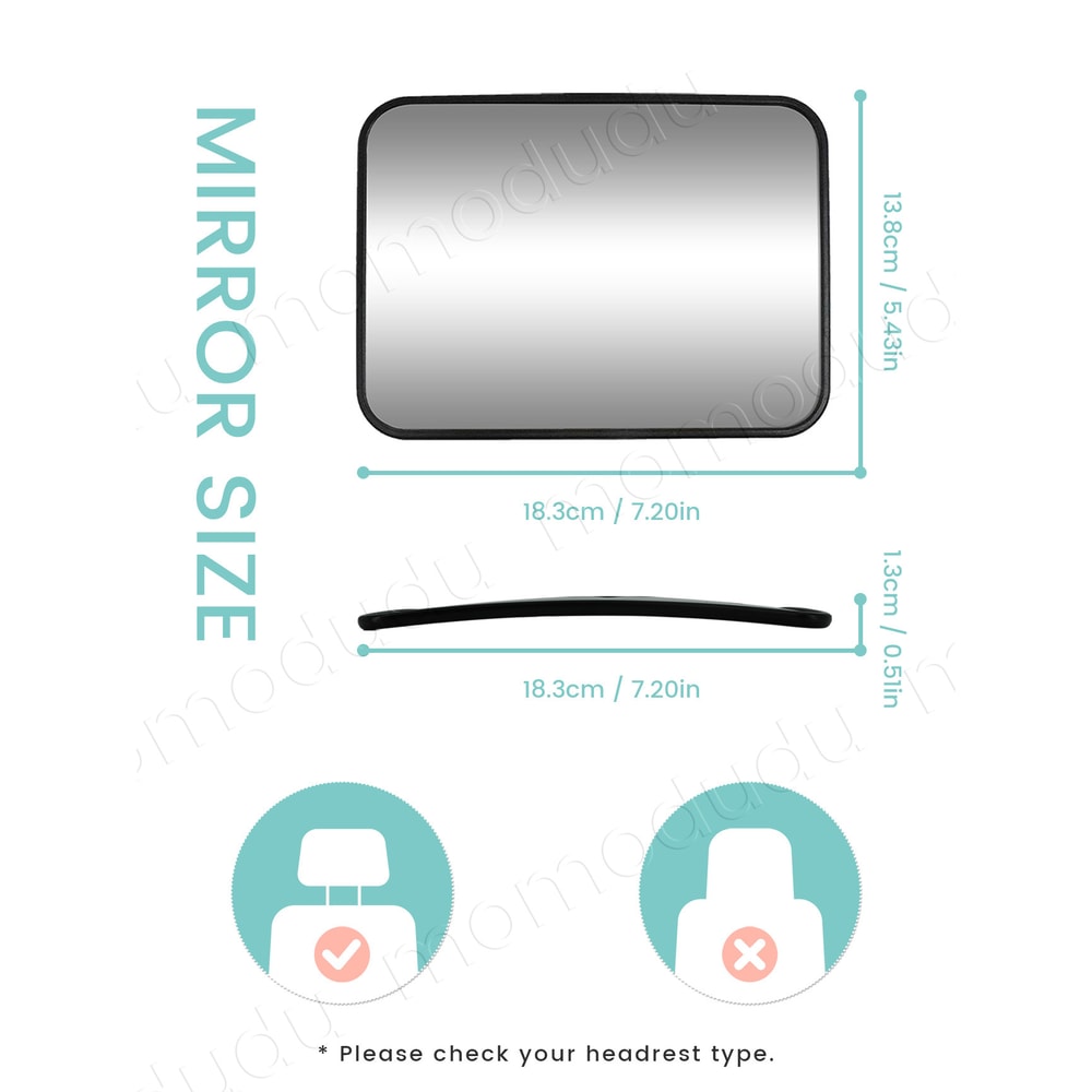 Shatterproof Car Mirrors for Baby Car Seat, Adjustable Rear-Facing Mirror, Easy Installation for Toddler, Headrest
