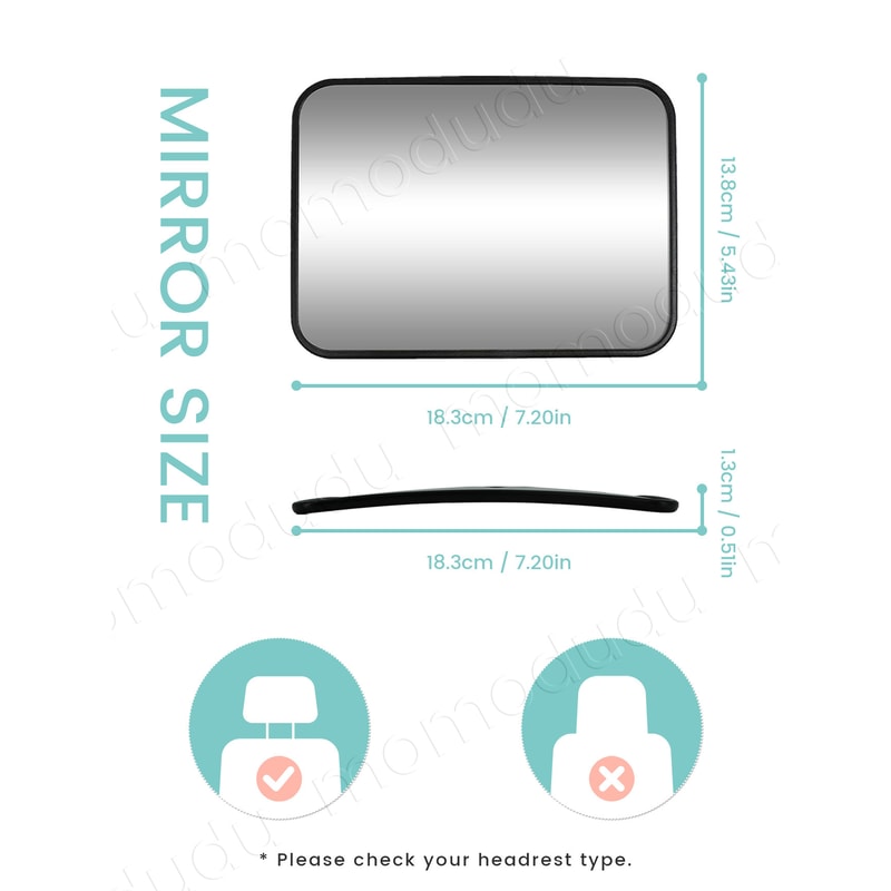 Shatterproof Car Mirrors for Baby Car Seat, Adjustable Rear-Facing Mirror, Easy Installation for Toddler, Headrest