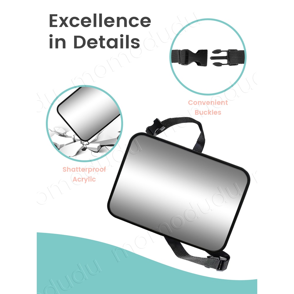 Shatterproof Car Mirrors for Baby Car Seat, Adjustable Rear-Facing Mirror, Easy Installation for Toddler, Headrest