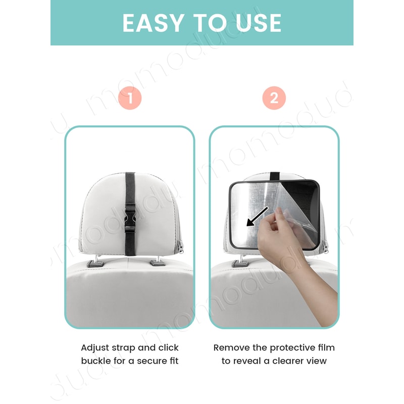 Shatterproof Car Mirrors for Baby Car Seat, Adjustable Rear-Facing Mirror, Easy Installation for Toddler, Headrest