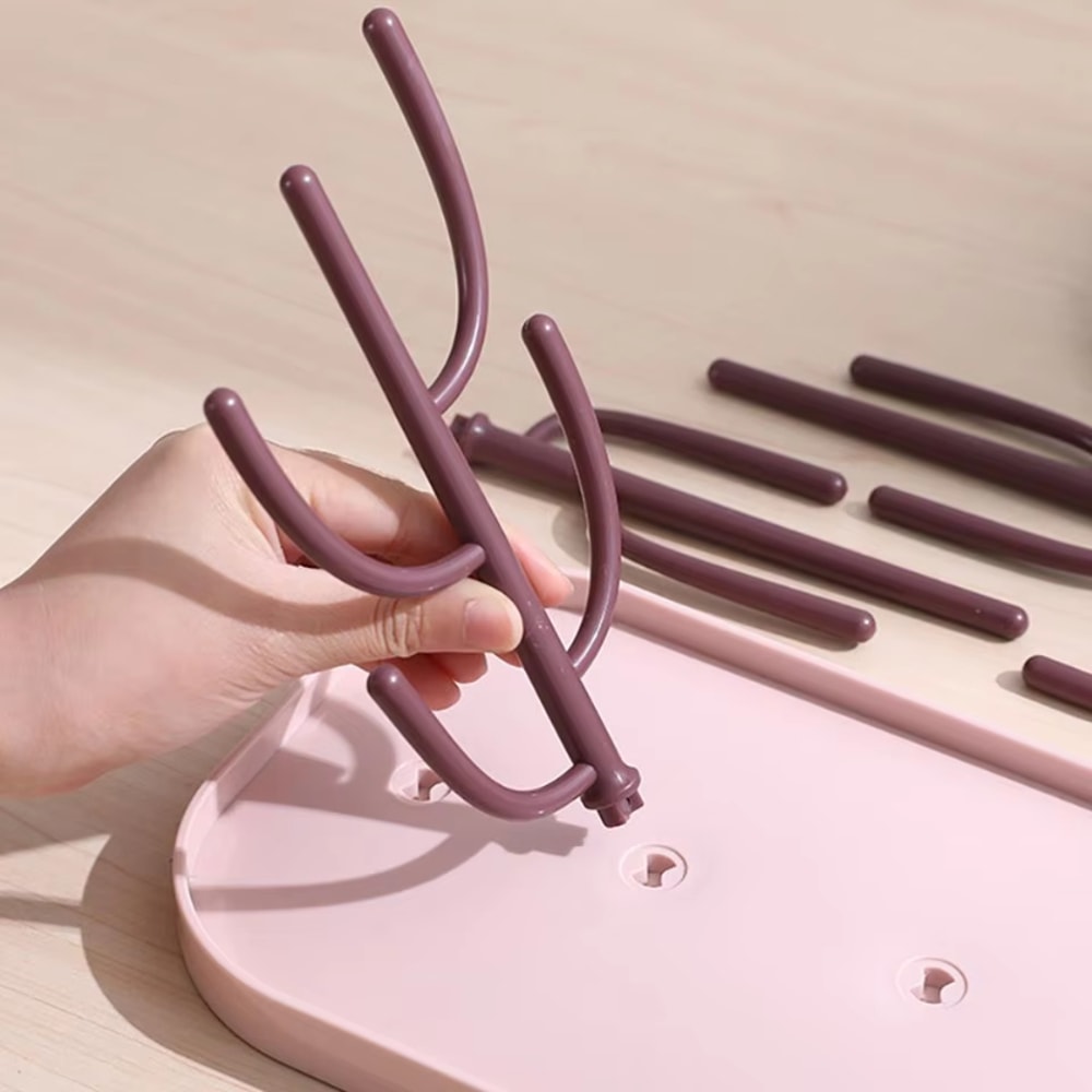 Baby Bottle Drain Drying Racks Blue Pink New Bottle Dry Rack Storage Cleaning Dryer Drainer