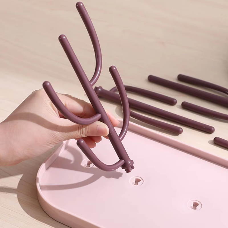 Baby Bottle Drain Drying Racks Blue Pink New Bottle Dry Rack Storage Cleaning Dryer Drainer