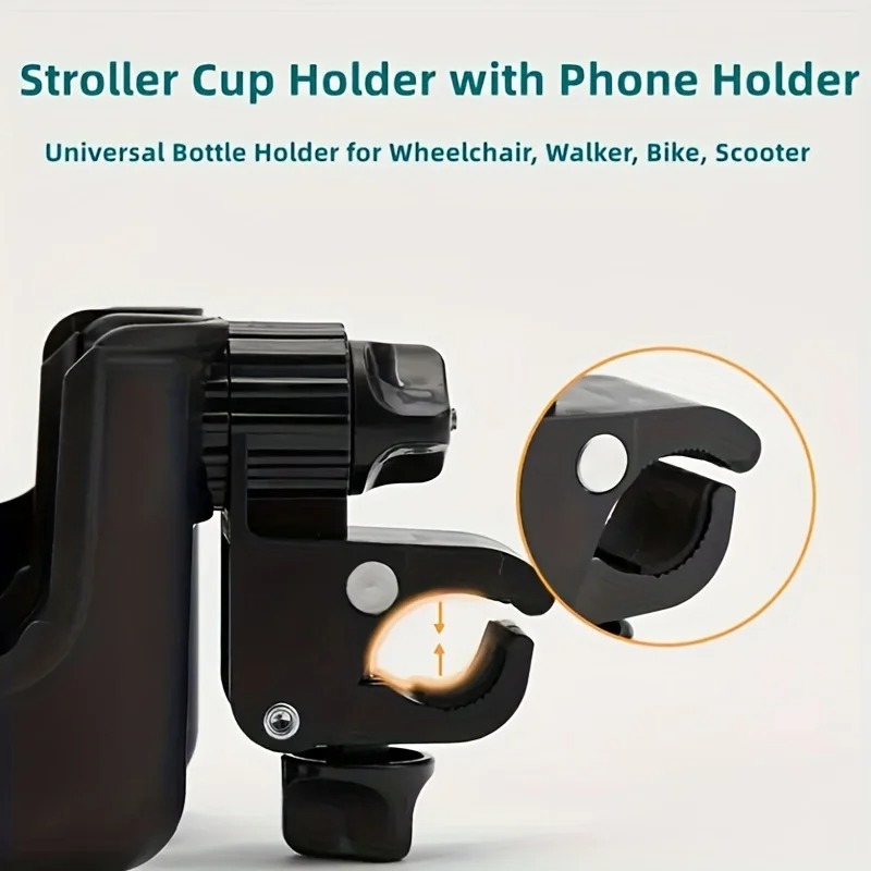 Universal Bottle Holder For Wheelchair Stroller Accessories Cup And Phone Holder 4