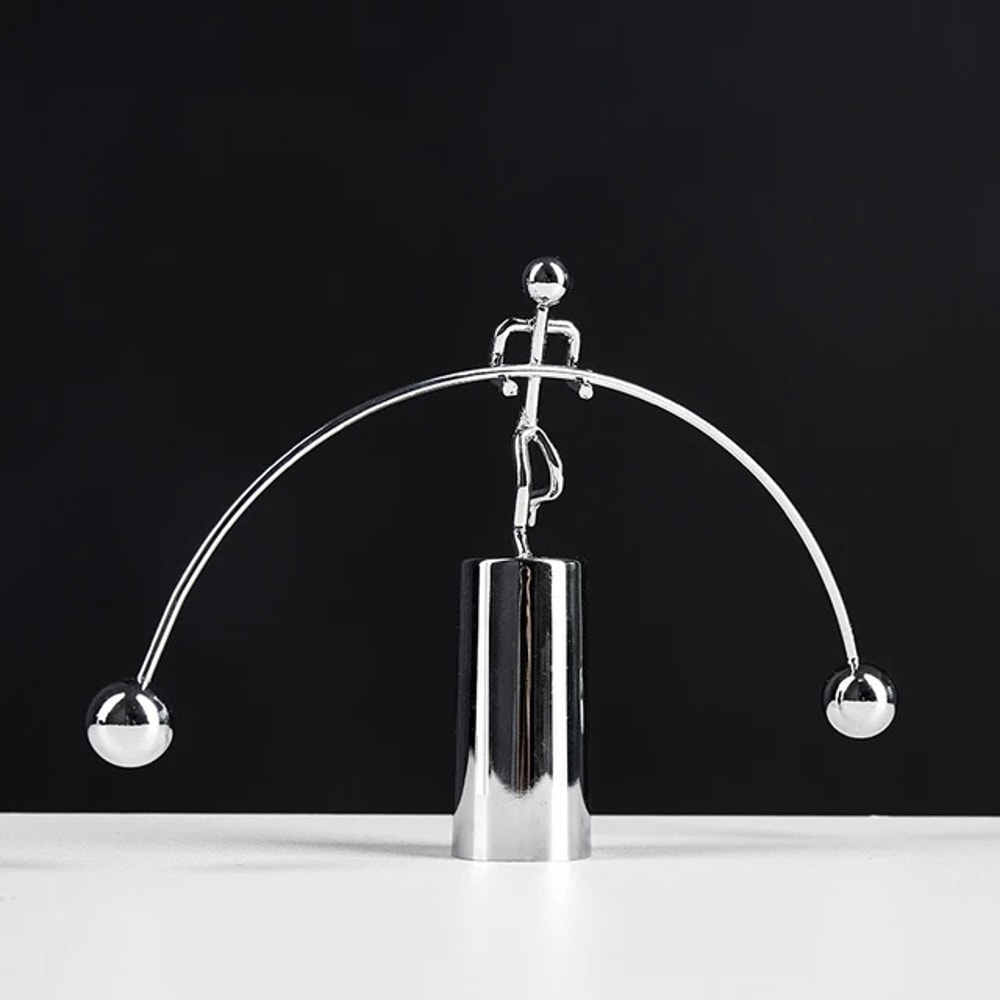 Fun Balance Ball Swing Weightlifting Iron Decoration Tumbler Small Man Ornaments 5