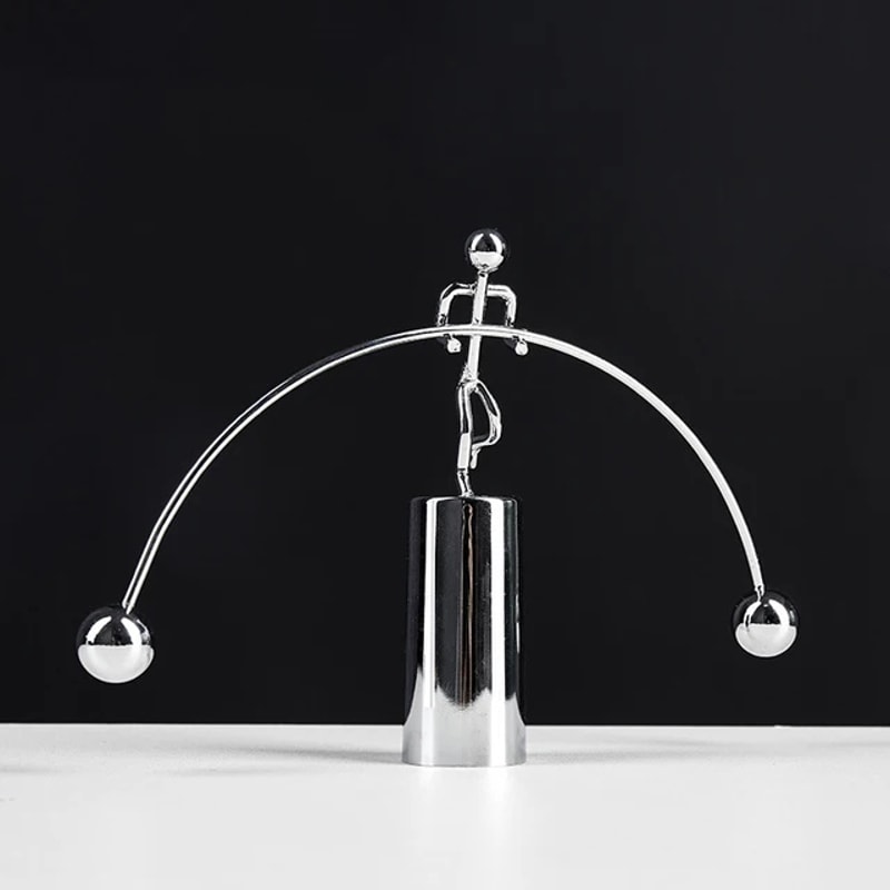 Fun Balance Ball Swing Weightlifting Iron Decoration Tumbler Small Man Ornaments 5