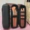 Waterproof Black Cosmetic Storage Bags Double Zipper Makeup Brushes Case Portable Travel Women Bag Brush Holder Pen Case