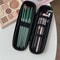 Waterproof Black Cosmetic Storage Bags Double Zipper Makeup Brushes Case Portable Travel Women Bag Brush Holder Pen Case