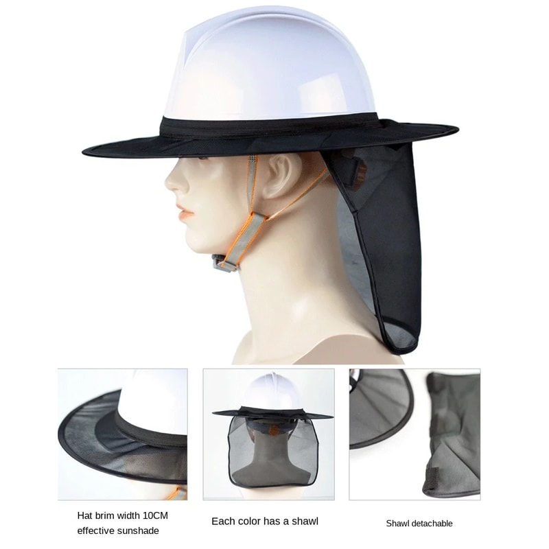 Hard Hat Reflective Stripe Neck Shield Kit For Construction Safety Summer Sun Protection Helmet Sha 3