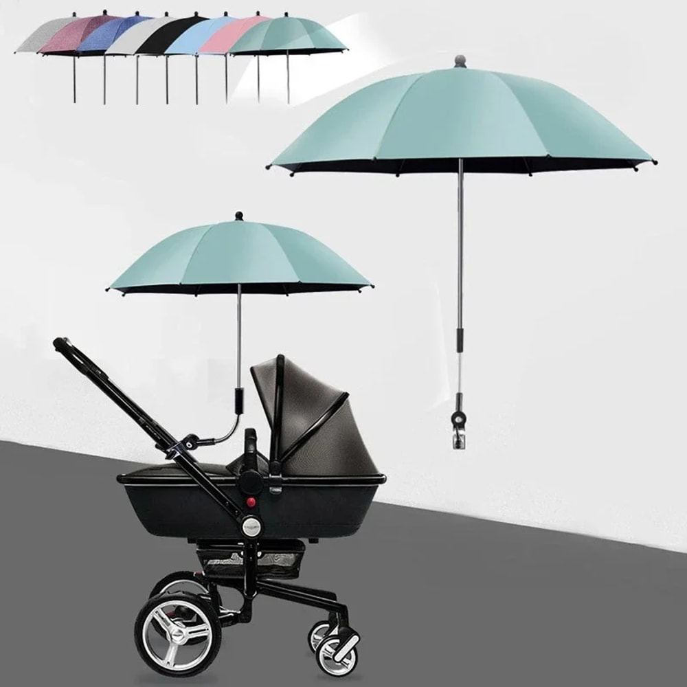 Baby Stroller Accessories UV Protection Umbrella With Clamp Sunscreen Rainproof Cover 0