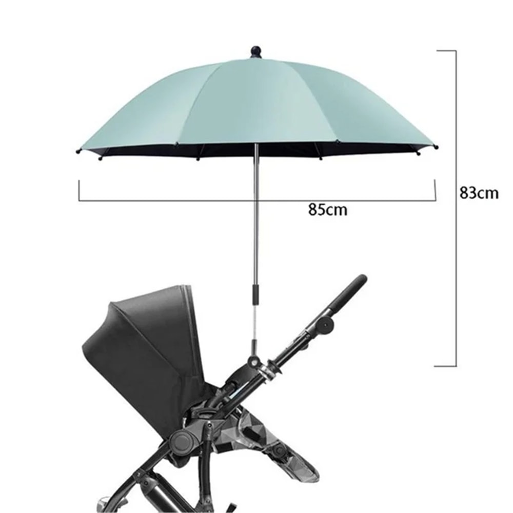Baby Stroller Accessories UV Protection Umbrella With Clamp Sunscreen Rainproof Cover 6