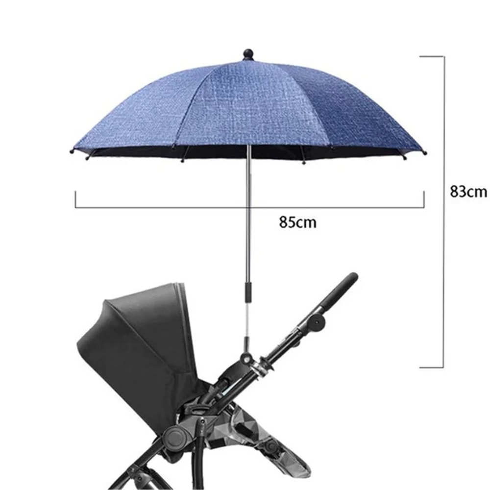 Baby Stroller Accessories UV Protection Umbrella With Clamp Sunscreen Rainproof Cover 9