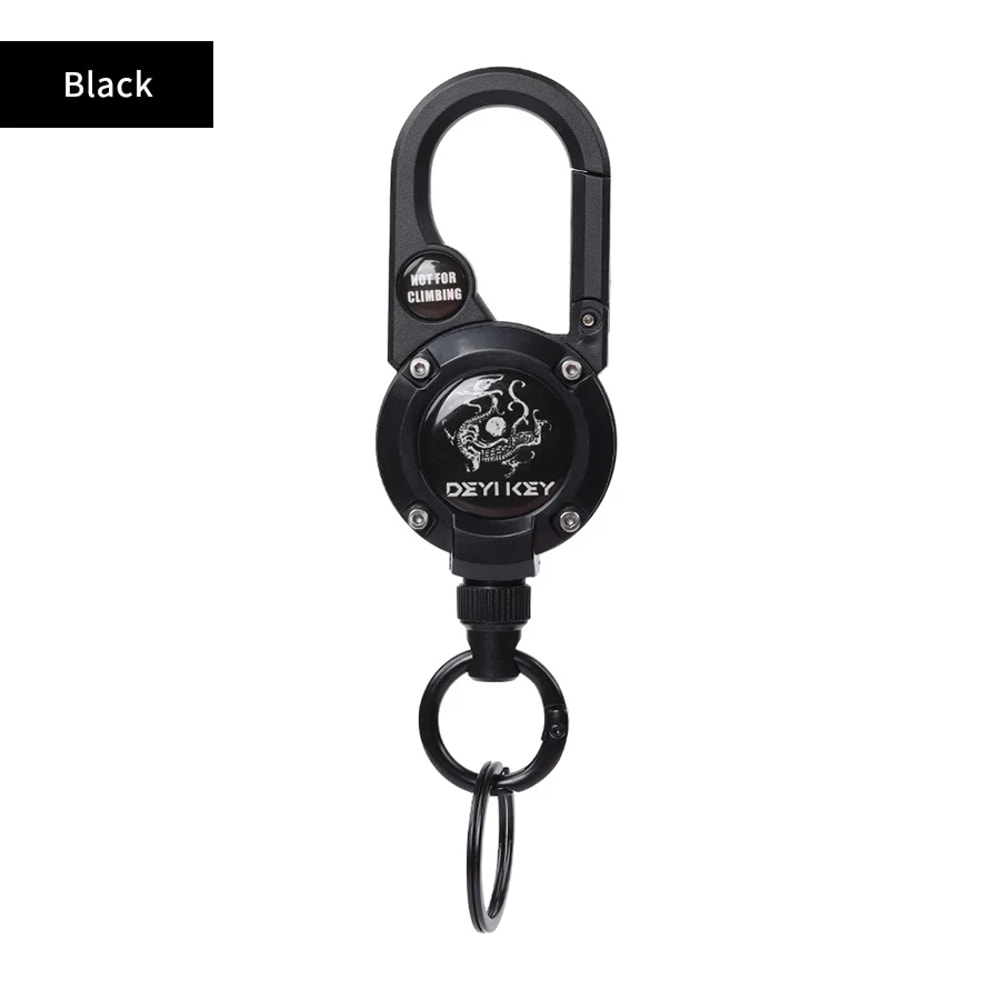 Retractable Keychain With Steel Wire Rope And Carabiner Outdoor Sporty Keychain With AntiTheft Meta 4