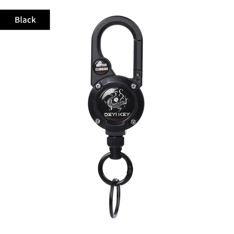 Retractable Keychain With Steel Wire Rope And Carabiner Outdoor Sporty Keychain With AntiTheft Meta 4