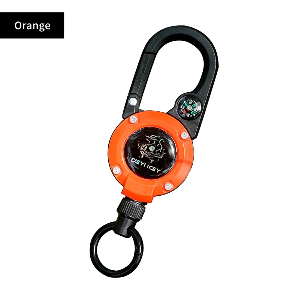 Retractable Keychain With Steel Wire Rope And Carabiner Outdoor Sporty Keychain With AntiTheft Meta 6