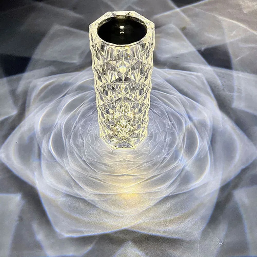 Rechargeable Crystal Diamond Table Lamp Acrylic Bedroom Bedside Touch Creative Night Lights Rose De 1