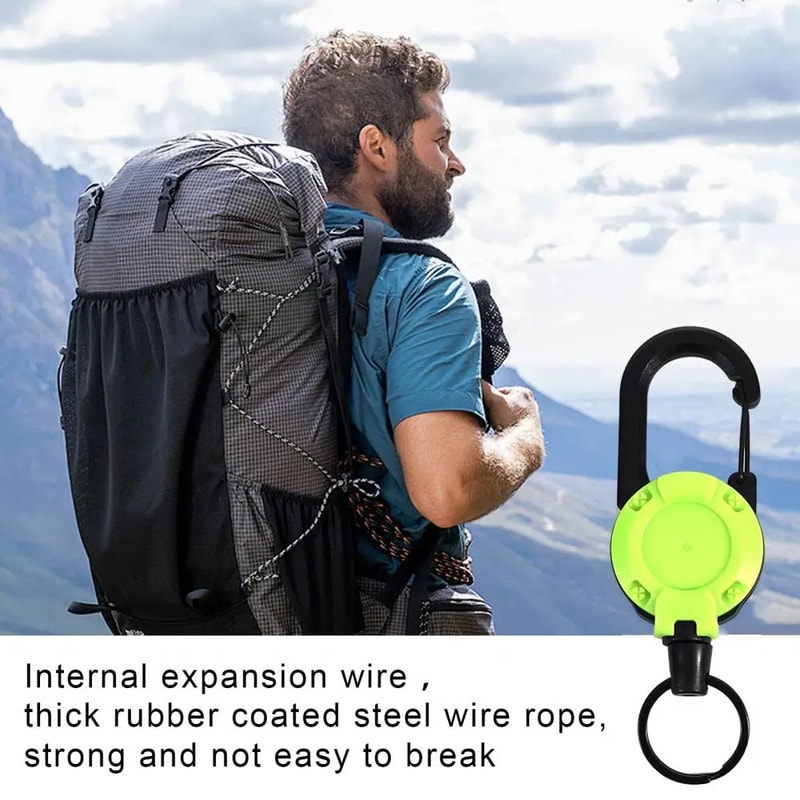 Portable Telescopic Keychain Clip Retractable Buckle Carabiner Badge Holder Anti Lost Keychain For 1