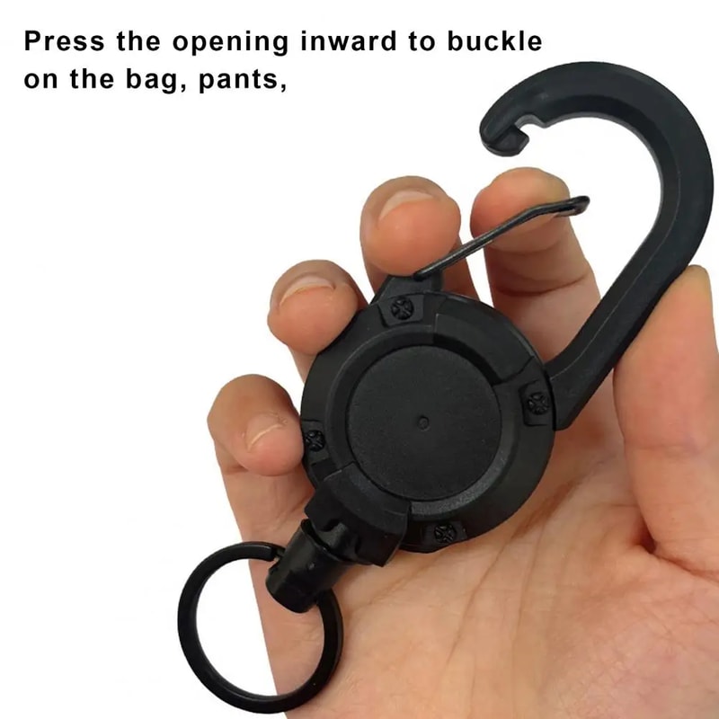 Portable Telescopic Keychain Clip Retractable Buckle Carabiner Badge Holder Anti Lost Keychain For 2