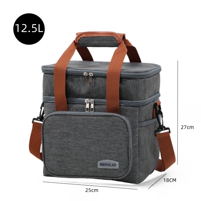 Portable Picnic Cooler Bag Durable Insulated Thermal Lunch Bag With Waterproof Shoulder Strap For O 3