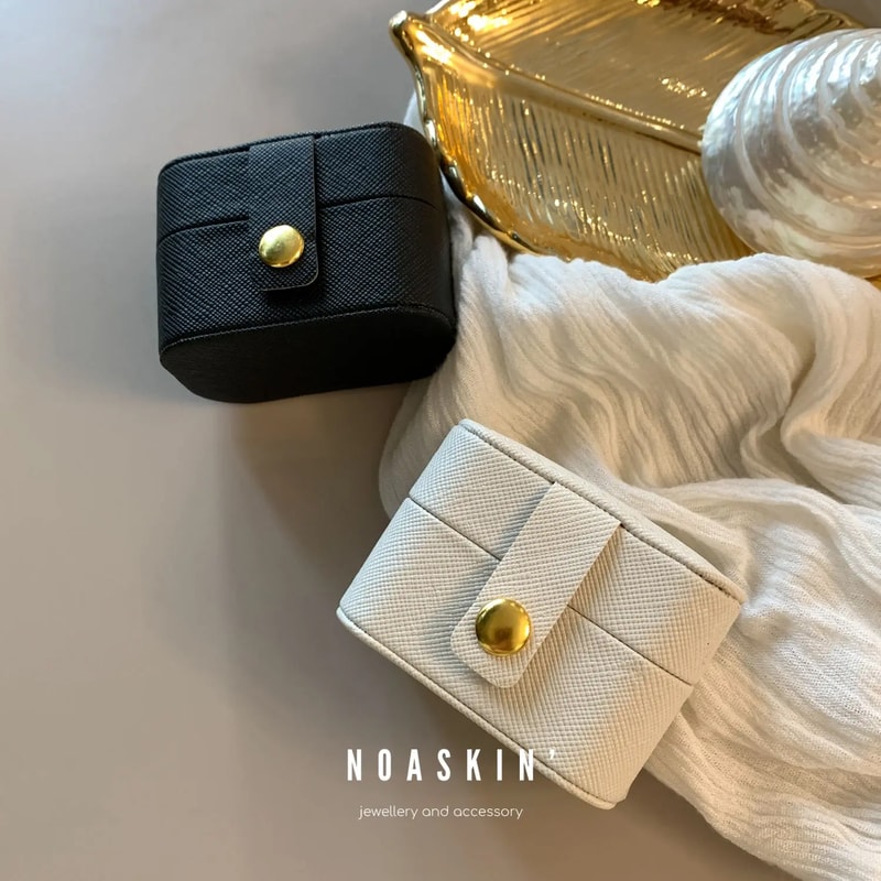 Small Jewelry Organizer Box Portable Mini Leather Gift Case For Ring Earring Necklace Storage 2