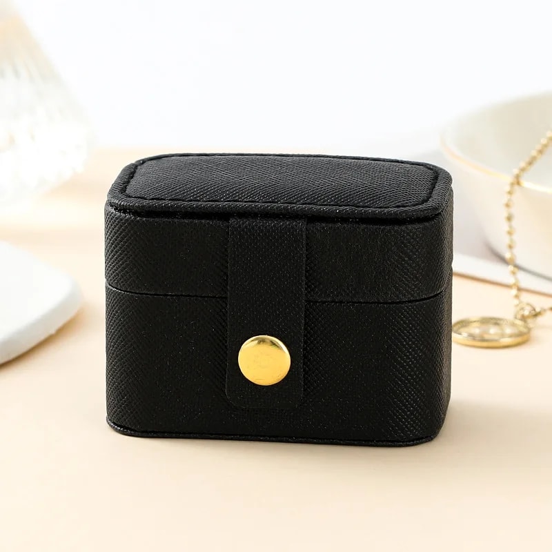 Small Jewelry Organizer Box Portable Mini Leather Gift Case For Ring Earring Necklace Storage 0