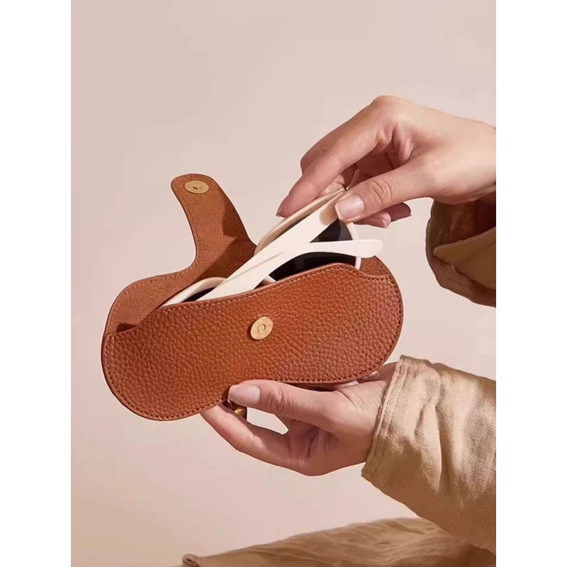 Portable Fashionable Glasses Case Protective Sunglasses Storage Bag Glasses Clip 4