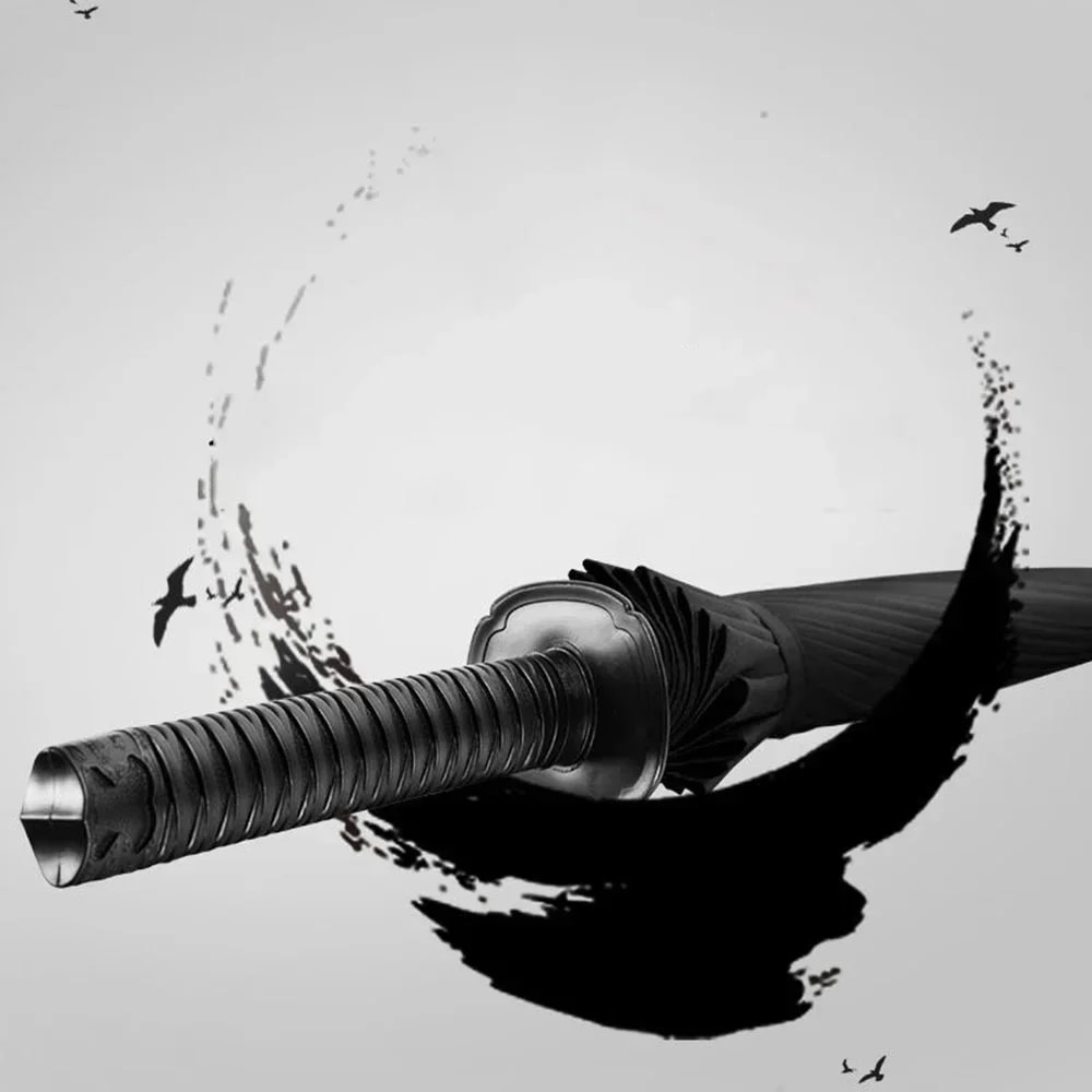 Outdoor Samurai Umbrella Windproof Straight Rod Design Gift For Man And Friend Household Use 3