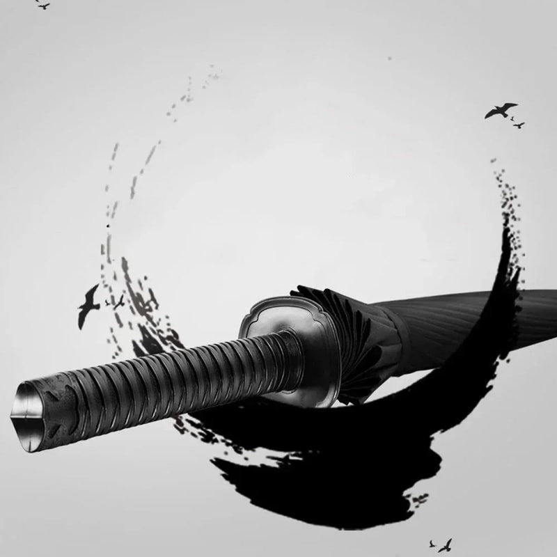 Outdoor Samurai Umbrella Windproof Straight Rod Design Gift For Man And Friend Household Use 3