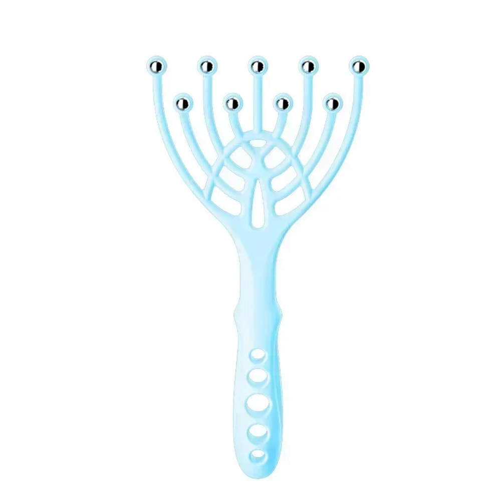 Five Finger Scalp Neck Comb Roller Hand Held Head Massager Steel Ball For Stress Relief 7