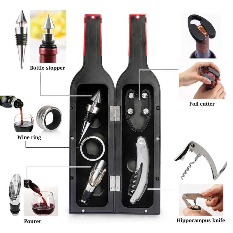 Stainless Steel Wine Bottle Opener Set Multifunctional Creative Bar Accessories 4