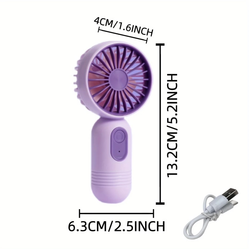 USB Mini Rechargeable Portable Fan with Speed Settings, Handheld Fan for Camping, Travel, Office