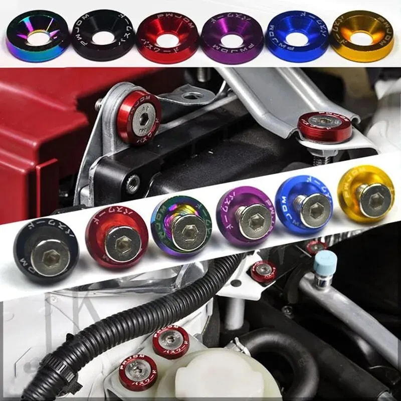 Fender Washer License Plate Bolts Car Modified Fasteners Bumper Engine Concave Screws Car Styling G 3