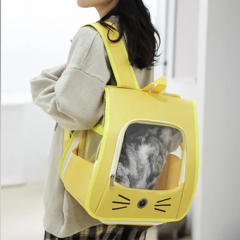 Cat Backpack Carrier Pet Cat Carrier Bag Portable Outdoor Breathable Transport Carrier For Small Do 0