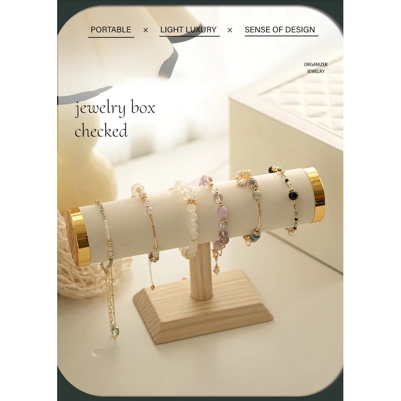 Jewelry Chain Hairband Watch Necklace Display Stand T Bar Bracelet Holder Rack Gold Style 3