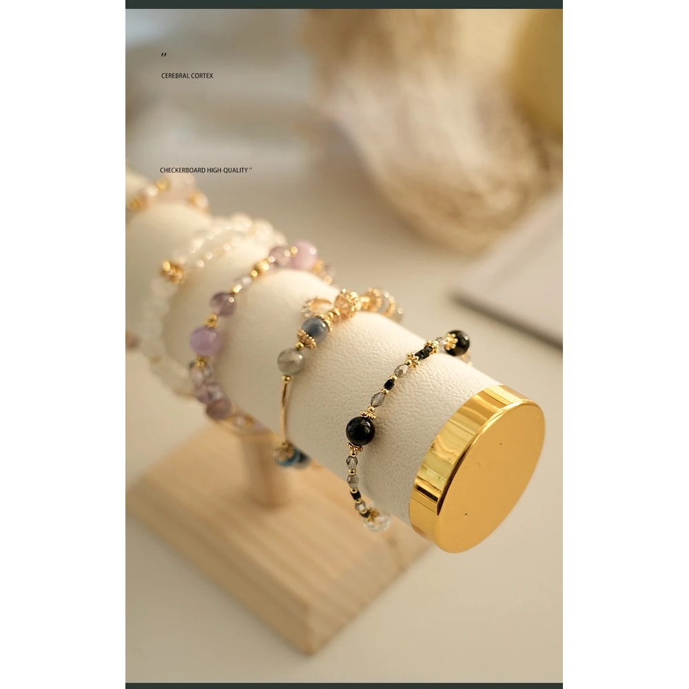 Jewelry Chain Hairband Watch Necklace Display Stand T Bar Bracelet Holder Rack Gold Style 4