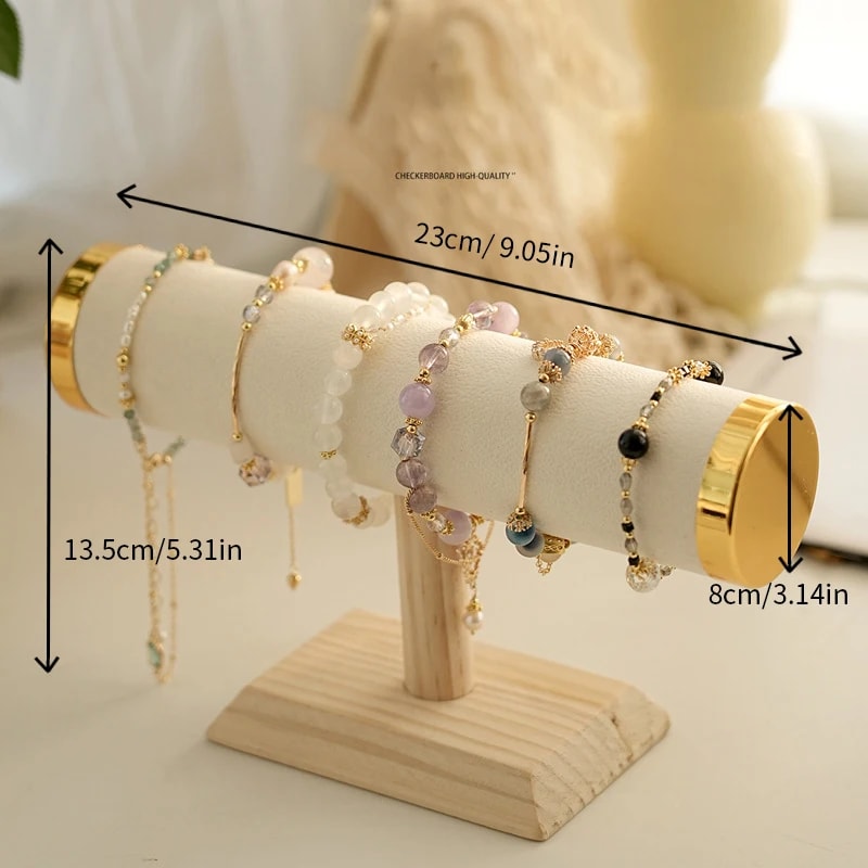 Jewelry Chain Hairband Watch Necklace Display Stand T Bar Bracelet Holder Rack Gold Style 5